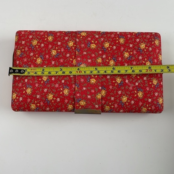 Jewelry Organizer Travel Case 1970’S Retro Red Floral - Picture 13 of 16